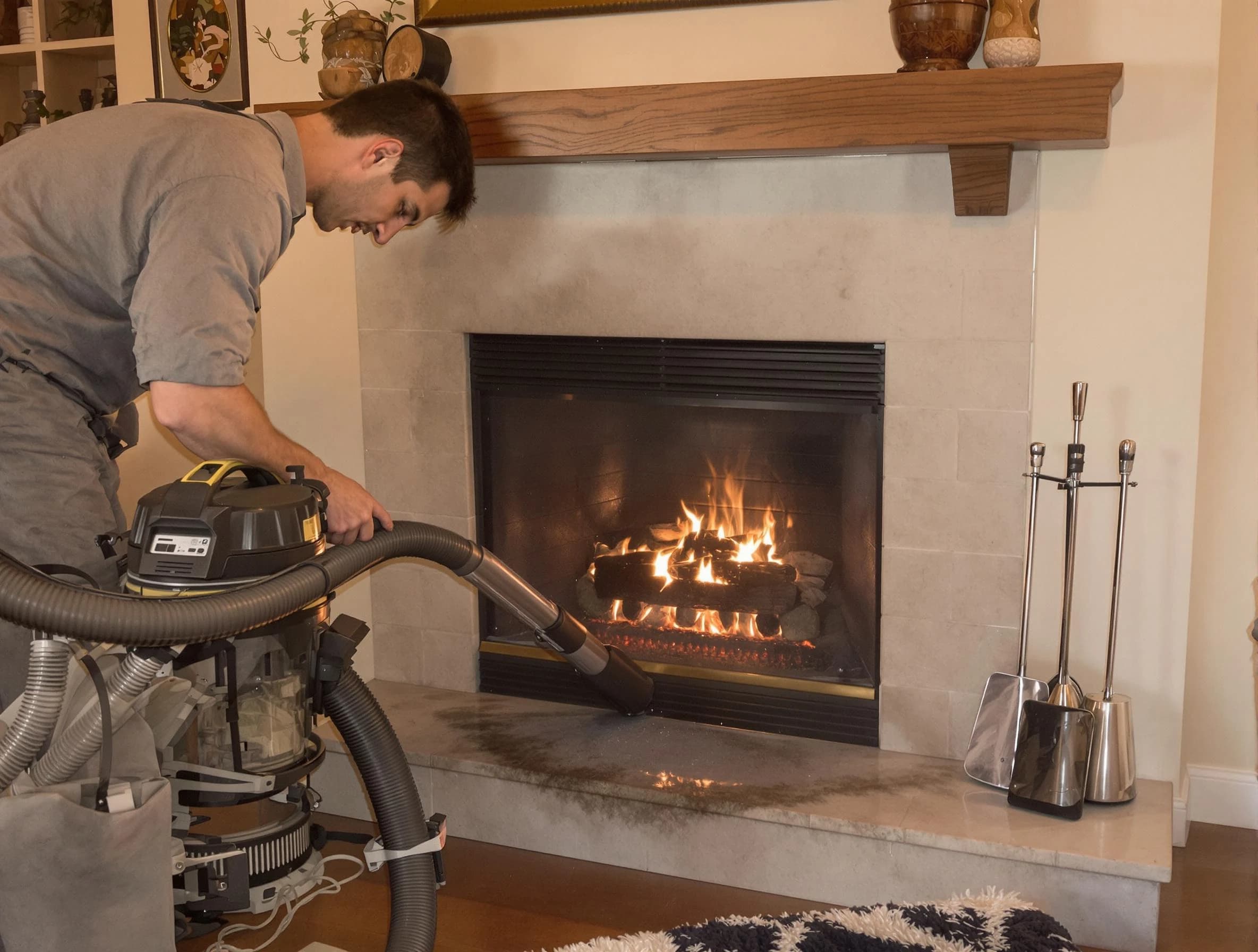 Routine fireplace upkeep by Somerville Chimney Sweep in Somerville, MA