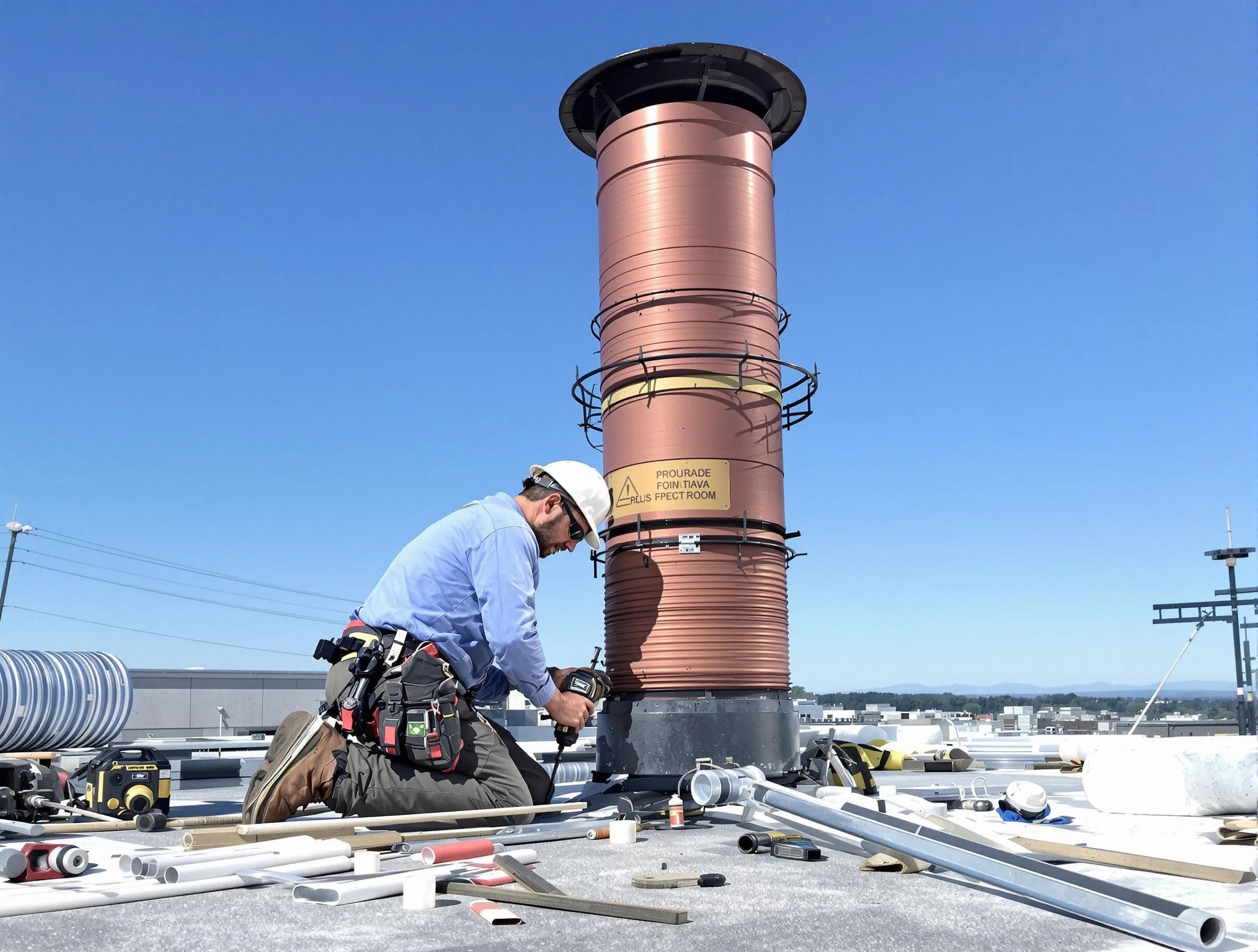 Installed chimney liner by Somerville Chimney Sweep in Somerville, MA