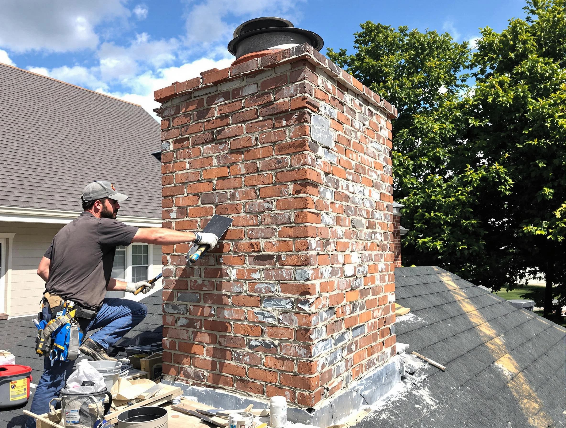 Completed chimney rebuild by Somerville Chimney Sweep in Somerville, MA