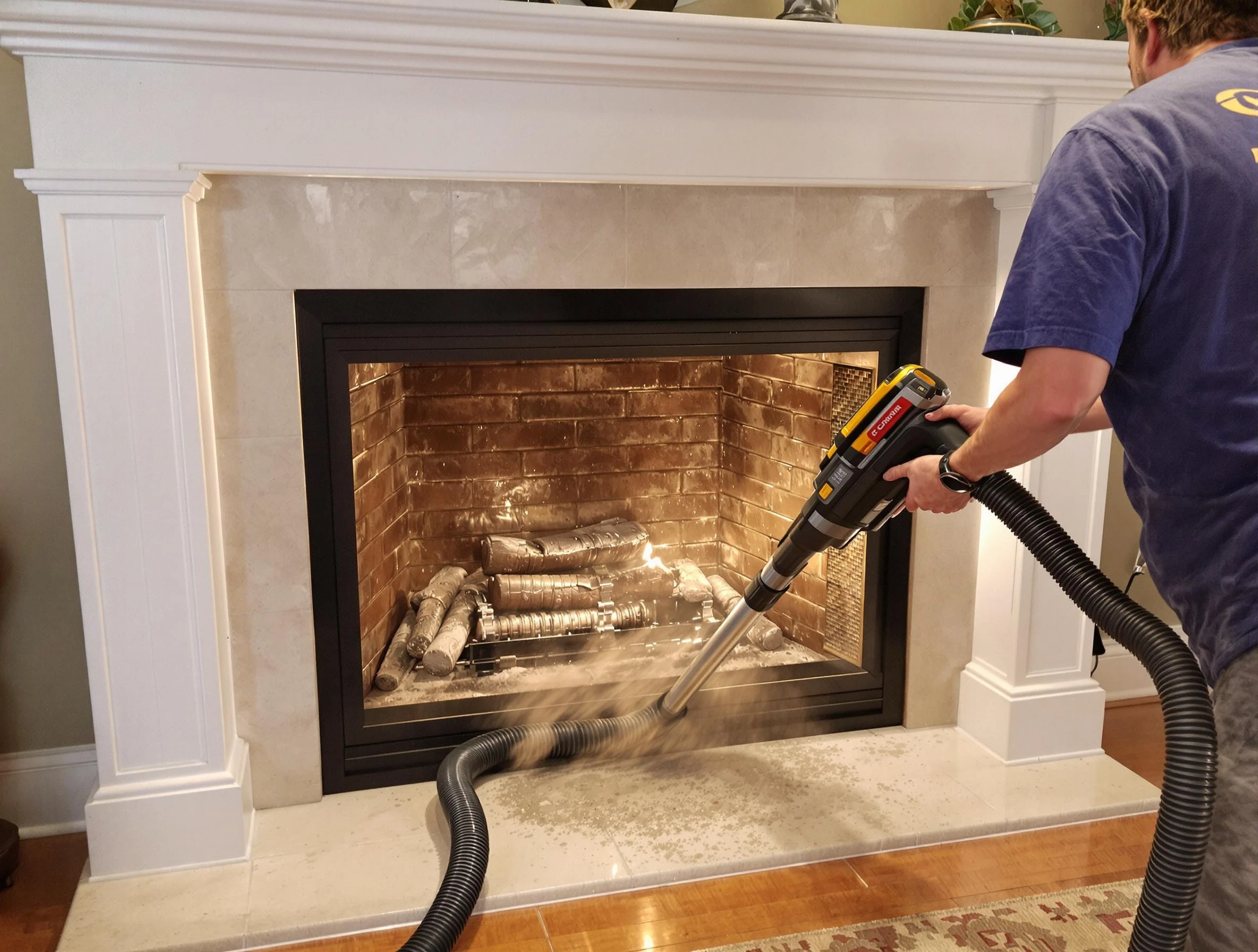 Fireplace cleaning performed by Somerville Chimney Sweep in Somerville, MA